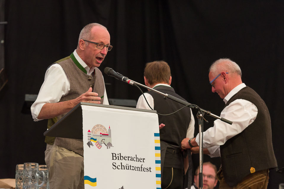Biberacher Schützenfest 2017, Bieranstich im Festzelt auf dem Gigelberg, 14. Juli 2017