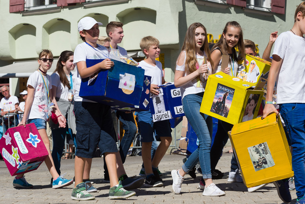Biberacher Schützenfest 2017, Bunter Festzug der Schüler/innen von Biberacher Schulen, 17. Juli 2017