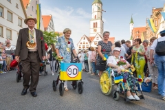 Biberacher Schützenfest 2018, Jahrgängerumzug zu den Festlokalen, 95er, 90er, 85er,80er, 75er, 70er, 65er, 60er, 50er und 40er, 14. Juli 2018